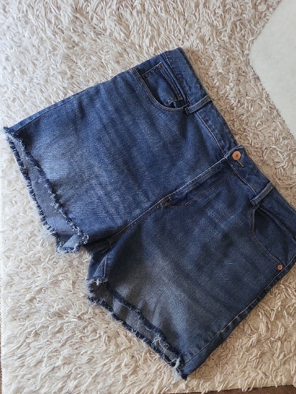 No Boundaries Blue Denim cut off Shorts with Contrast Stitching